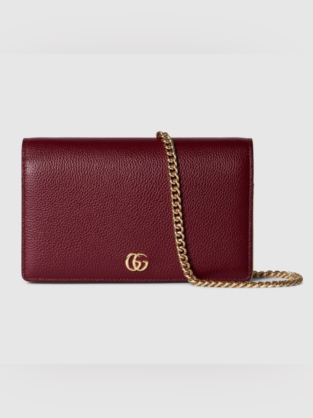 Gucci bi-color GG Marmont wallet on chain